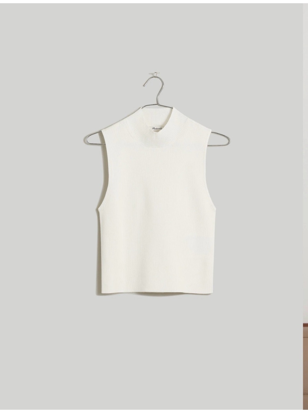 Madewell Signature Knit Mockneck Sweater Tank in Antique Cream Size Medium
